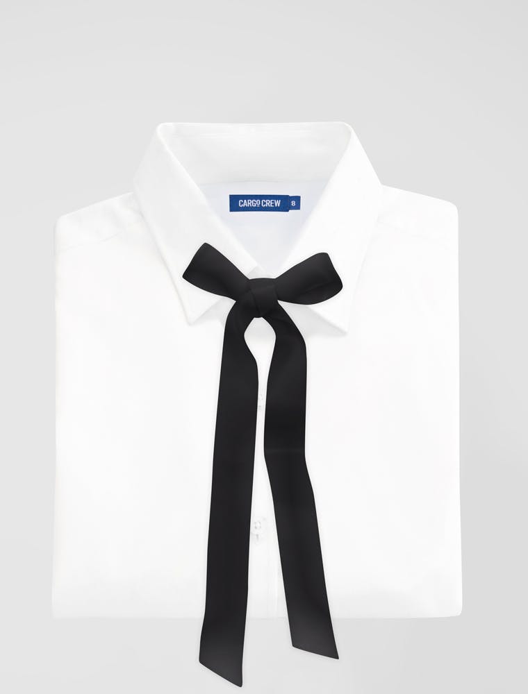 Silk Lavalliere Bow Tie - Black
