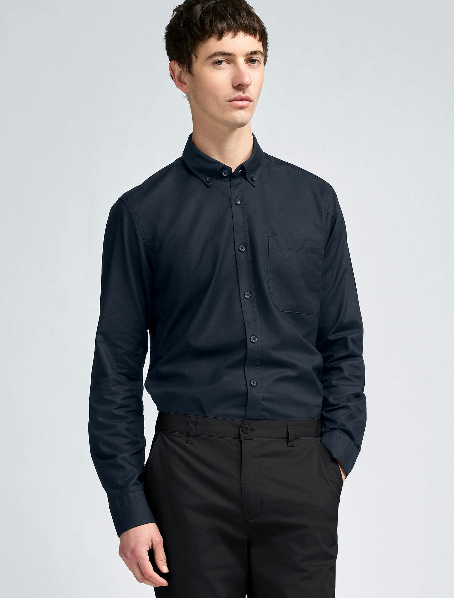 Men's Smith Oxford Long Sleeve Shirt - Midnight Navy Blue
