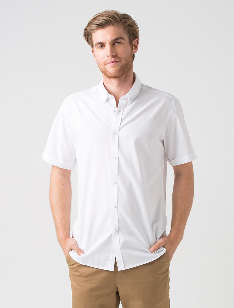 Mens Smith Oxford S/S Shirt - White