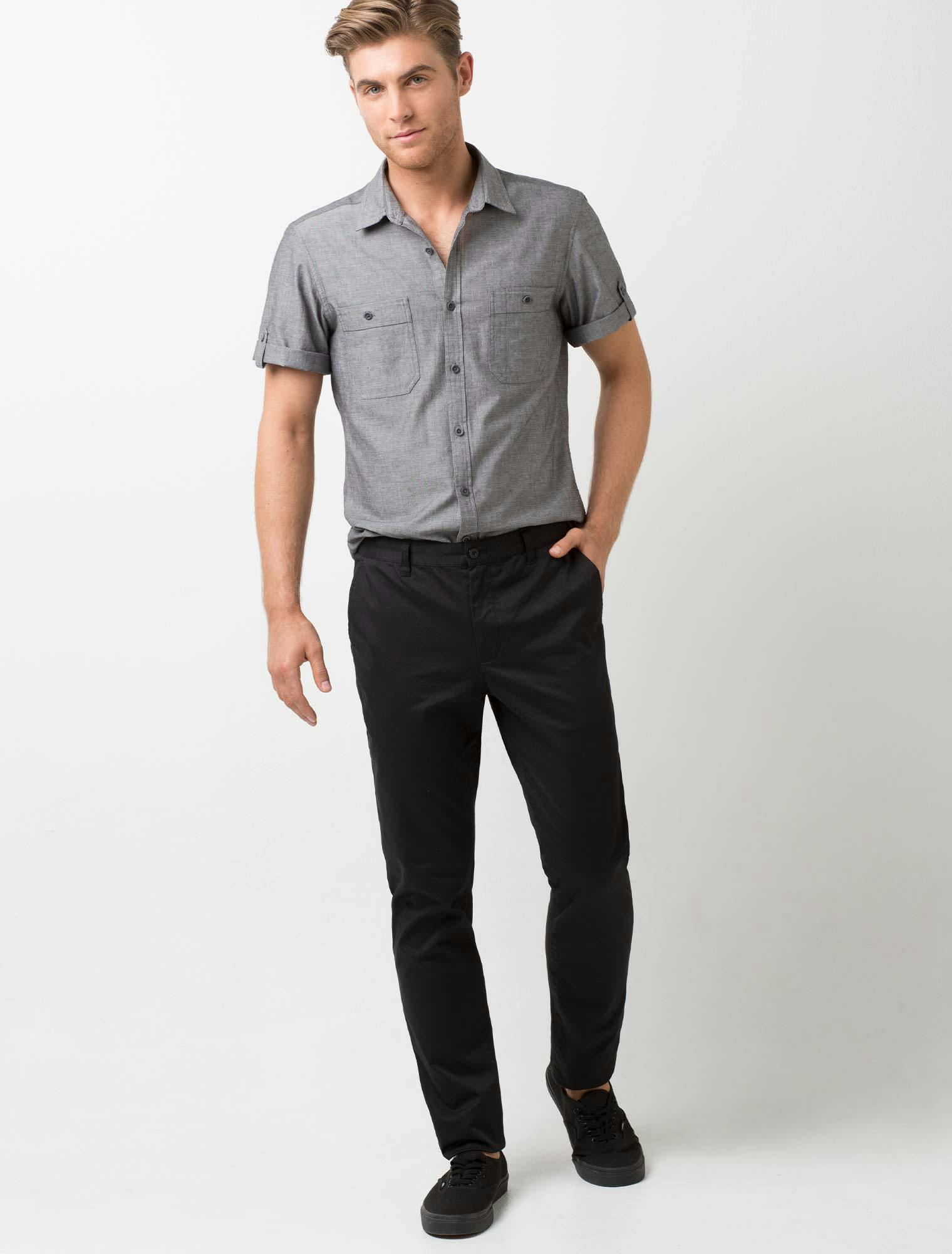 Men's Rex Utility Short Sleeve Shirt - Charcoal