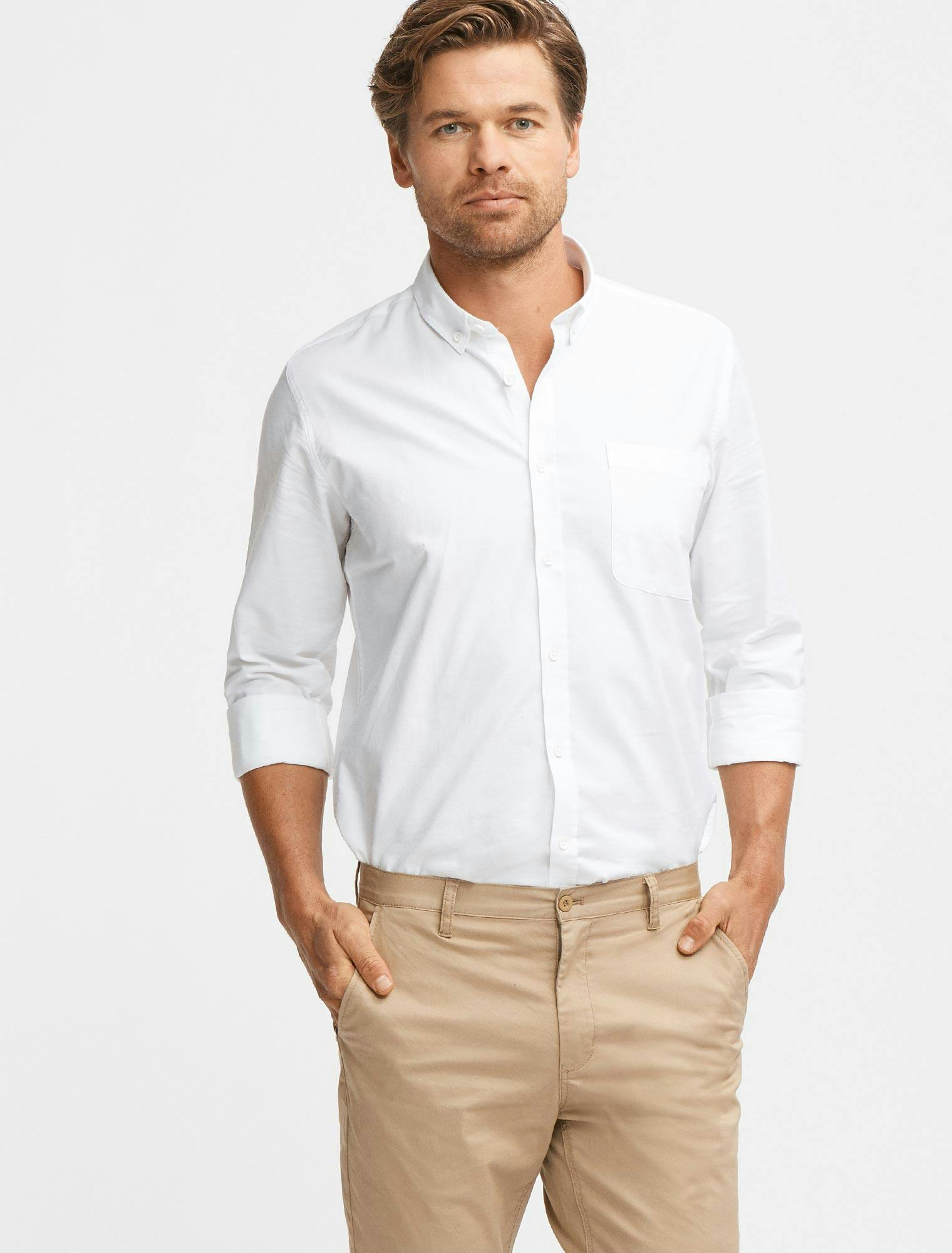 Men's Smith Oxford Long Sleeve Shirt - White