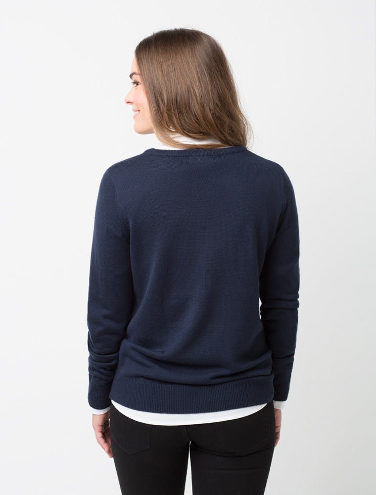 Womens Smith Oxford Shirt Short Sleeve - Navy Blue